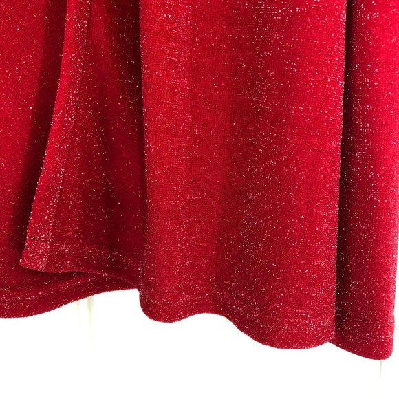Notations Christmas Red Blouse w Attached Cardigan Size XL Lagenlook Cowl Neck - Picture 10 of 13